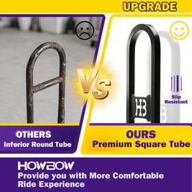 HOWBOW golf bag attachment frame supports bags without compromising rear passenger space.