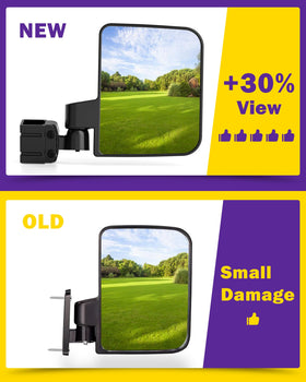HOWBOW HD glass golf cart mirror delivers clear, distortion-free rear views.