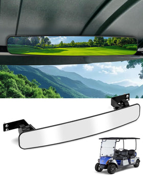 HOWBOW rear-view mirror on EZGO TXT enhances rear visibility for safer rides.