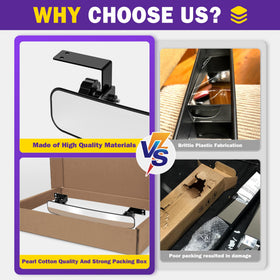 HOWBOW rear-view mirror features ABS housing for rugged use.