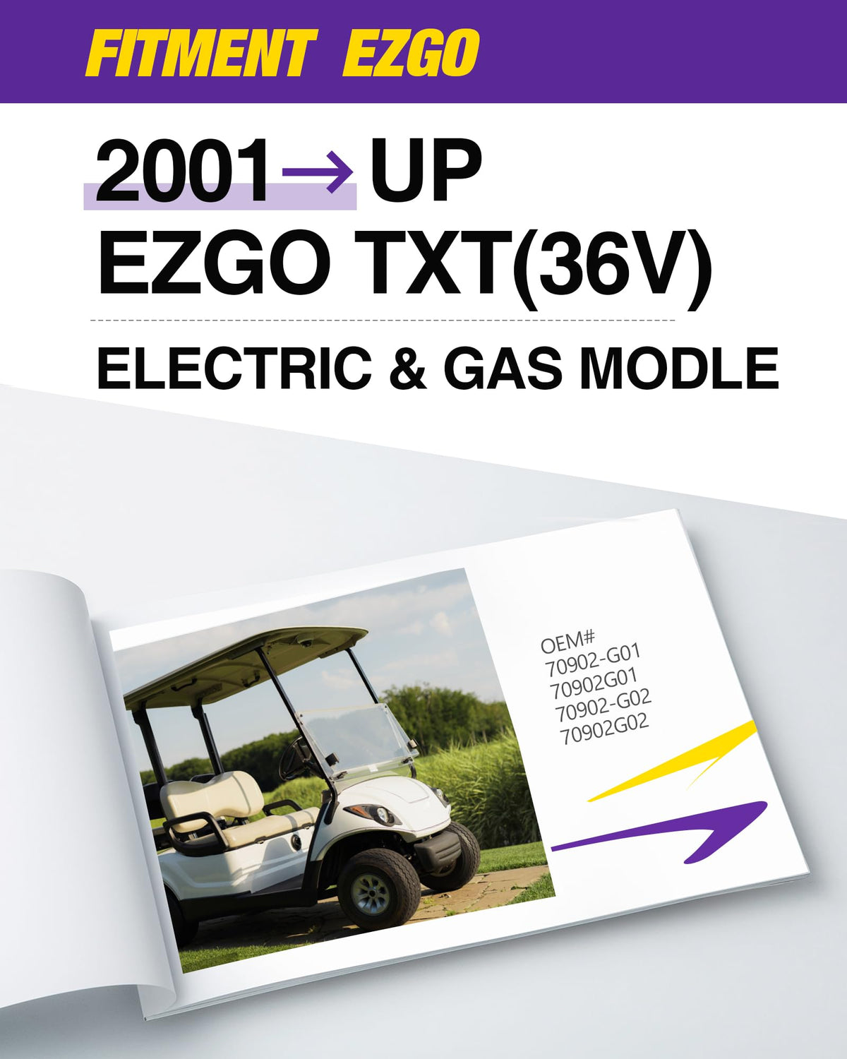 HOWBOW tie rod end passenger-side angle shows easy fit on EZGO TXT