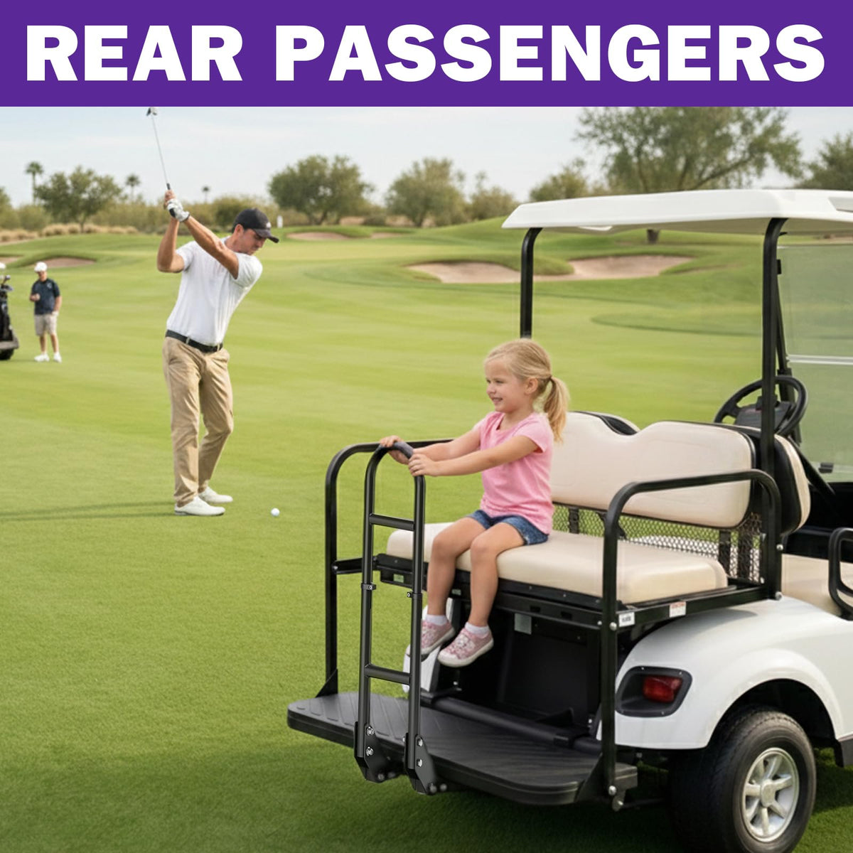 HOWBOW universal-fit grab bar for EZGO/Yamaha/Club Car offers reliable support.