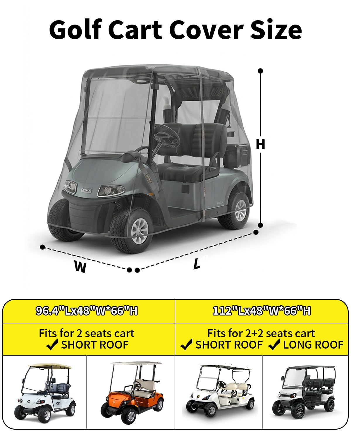 HOYWOUL waterproof 420D fabric cover guarding the cart from dust and sun