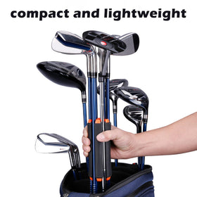 HPLSZCN golf-club-organizer-stand protects clubs from bumps.