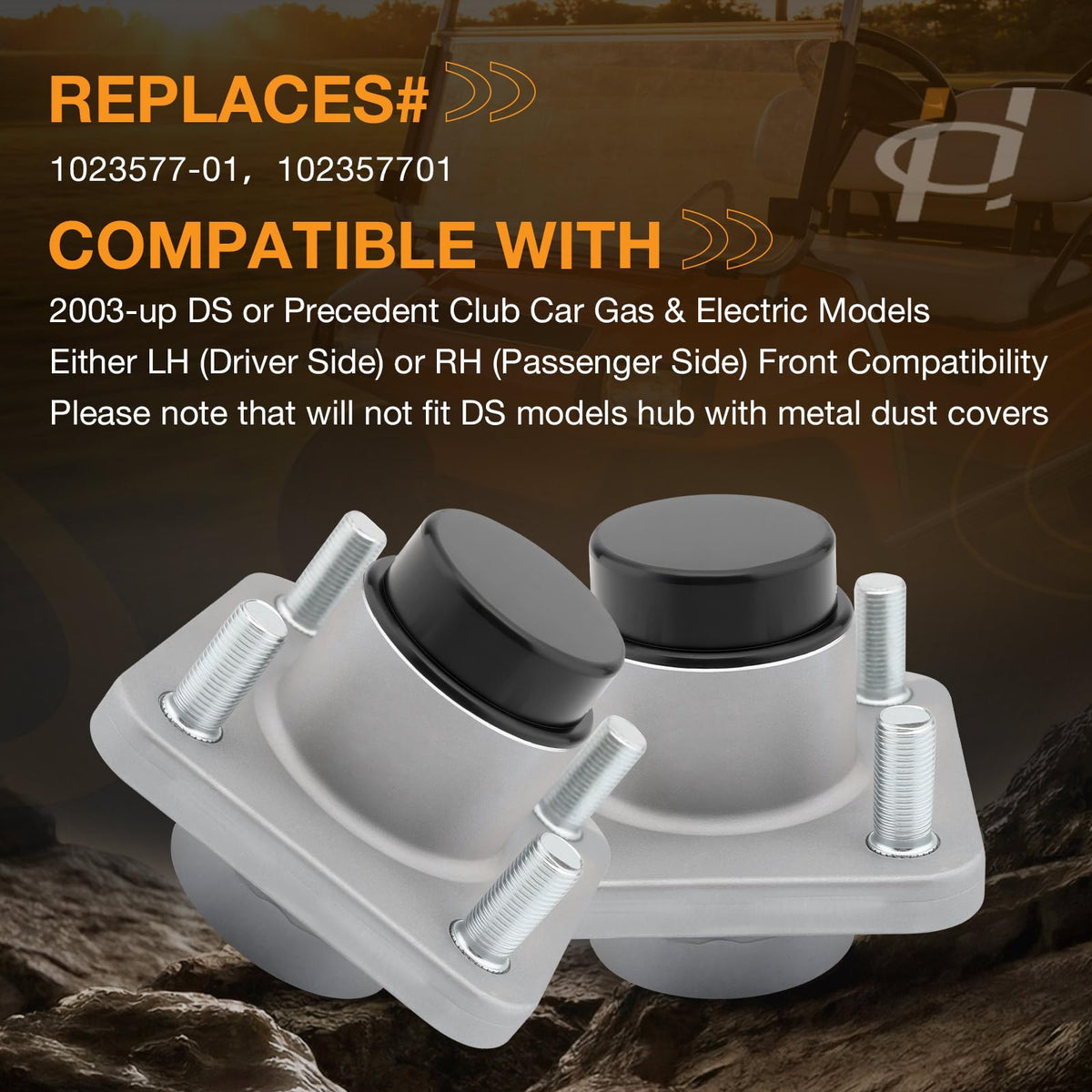 HQPASFY front wheel hub kit pre-assembled for easy installation on 2003+ models.