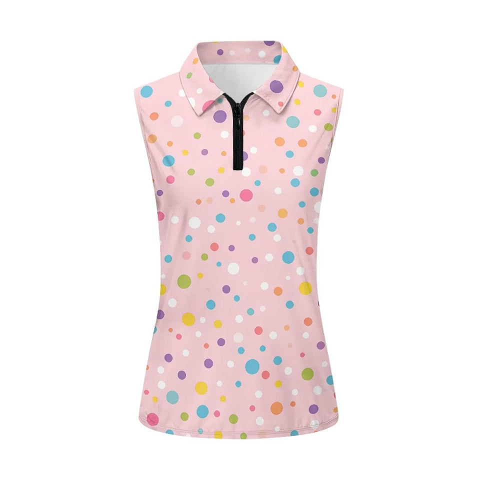 Hresuewn women's golf shirt with half-zip collar for swing comfort