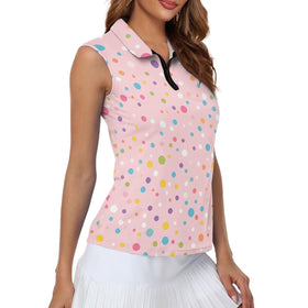 Hresuewn sleeveless golf shirt with stand-up collar for range versatility