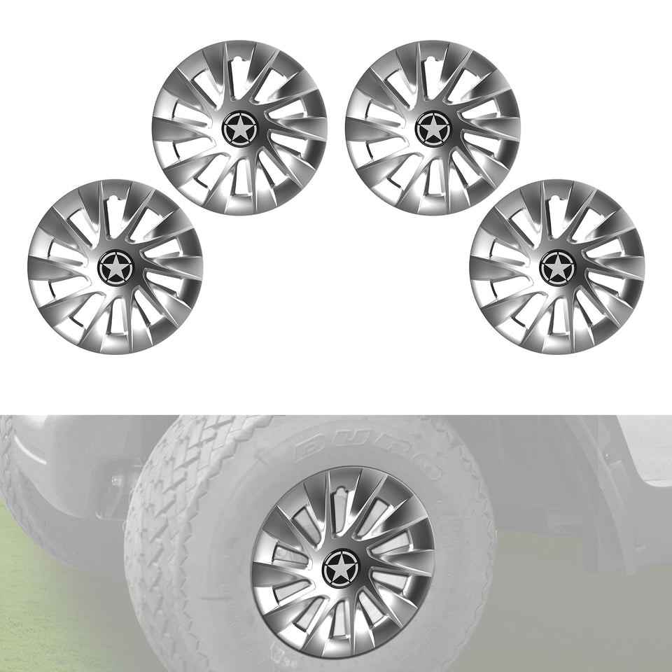 HSUTVXPRO 8-inch glittering silver hub cap for EZGO enhances protection and shine