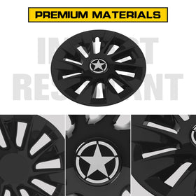 HSUTVXPRO 8-inch glittering silver hub cap adds bright contrast and durability.