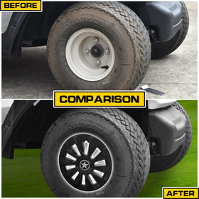 HSUTVXPRO 8-inch matte black hub cap enhances stealth style and hub protection.