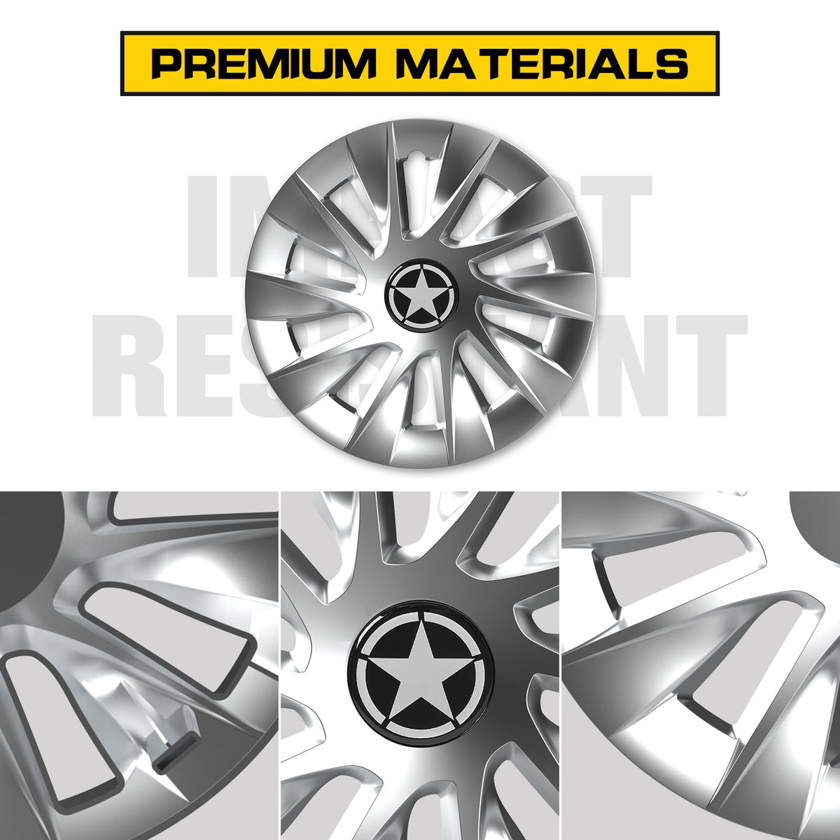 HSUTVXPRO 8-inch glittering silver hub cap for Yamaha protects hubs on rugged surfaces