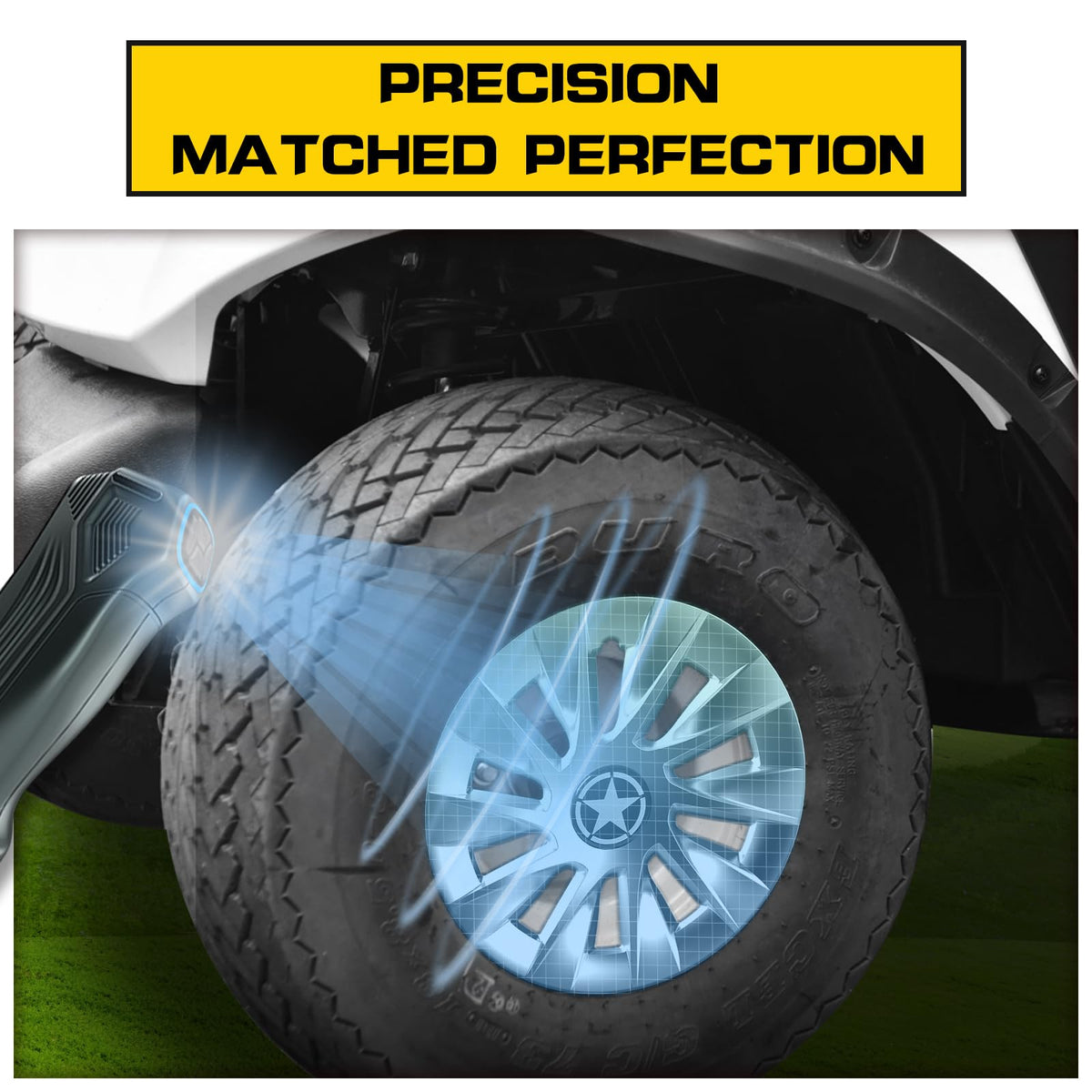 HSUTVXPRO 8-inch matte black hub cap for Yamaha combines rugged protection with a clean look