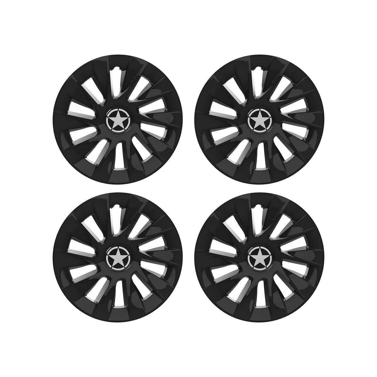 HSUTVXPRO four-pack hub caps for cohesive wheel upgrade.