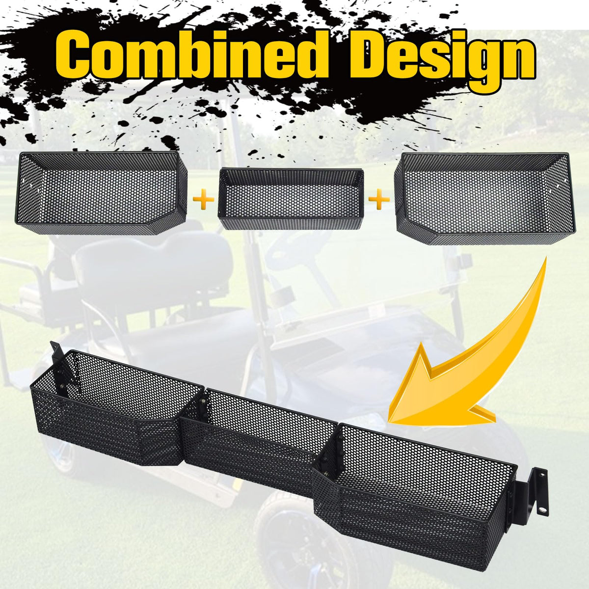 HSUTVXPRO heavy-duty metal basket delivers durability for daily golf cart use