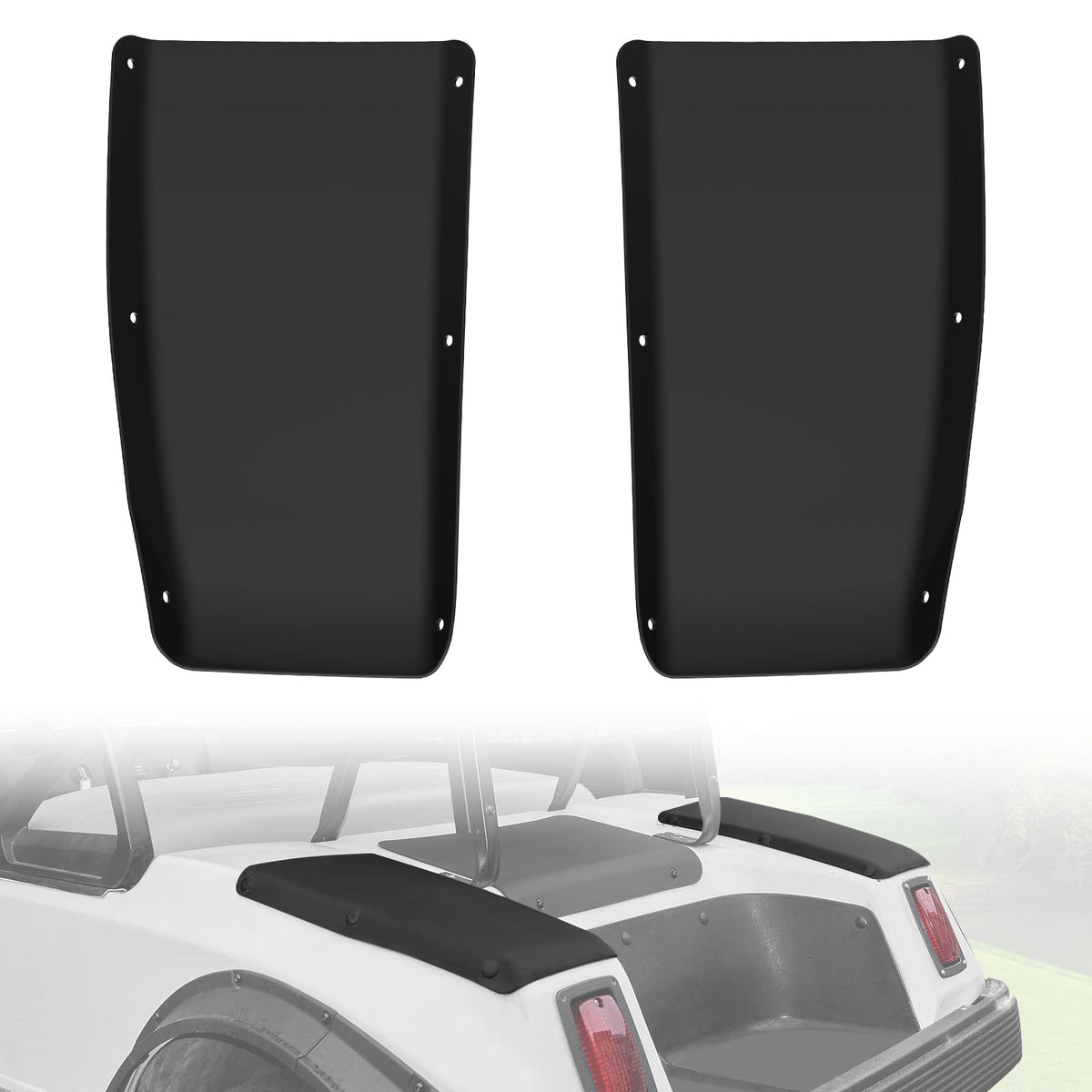 HSUTVXPRO scuff guard plate rear driver image shows scratch protection for Club Car DS