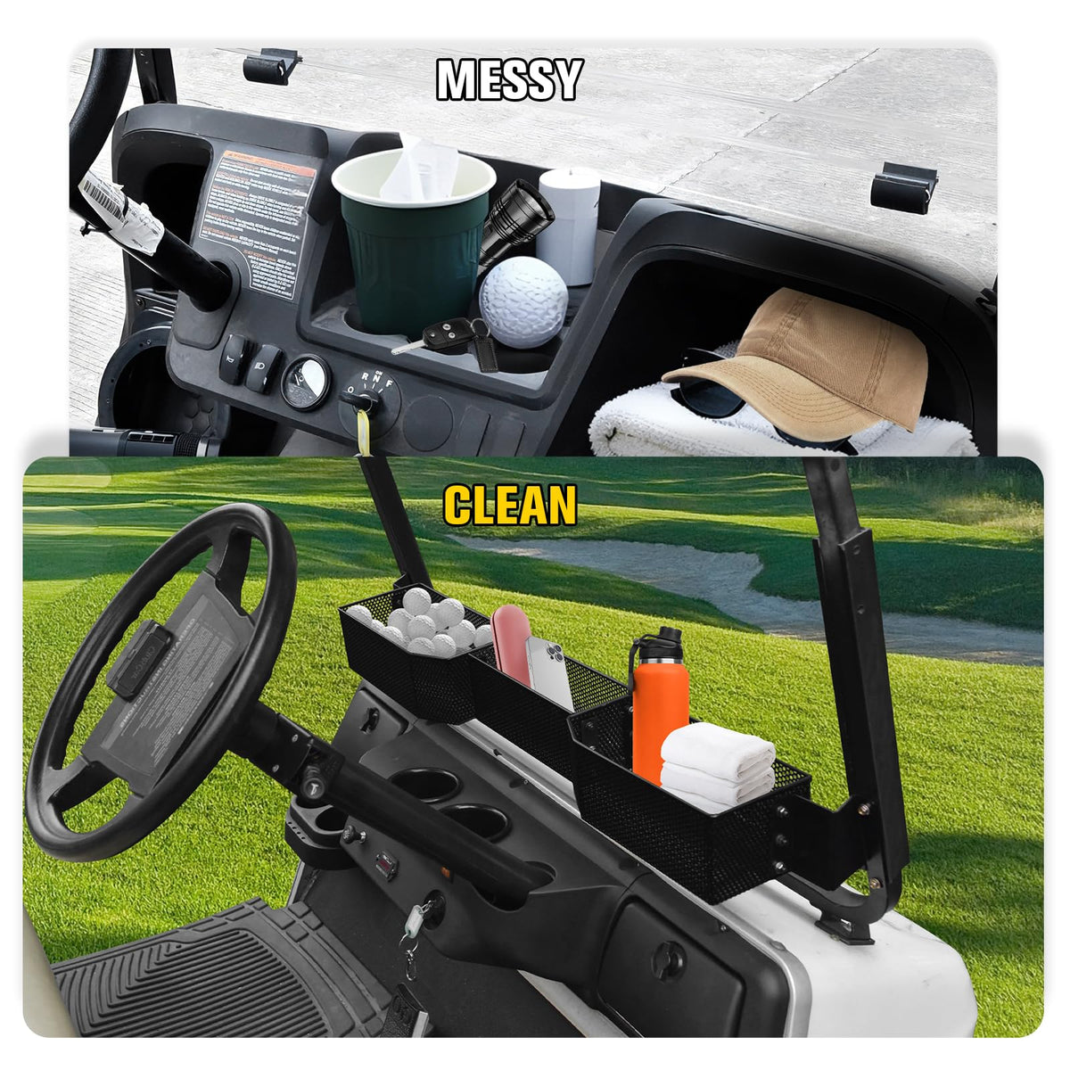 HSUTVXPRO tri-zone front basket with three compartments for organized gear