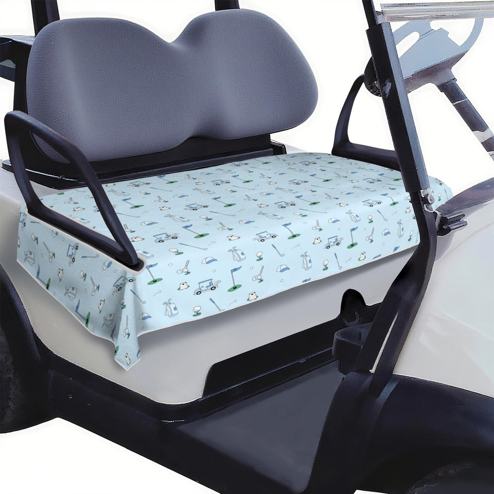 hswosnas golf cart seat cover on a 2-passenger cart, keeps seats clean and comfortable