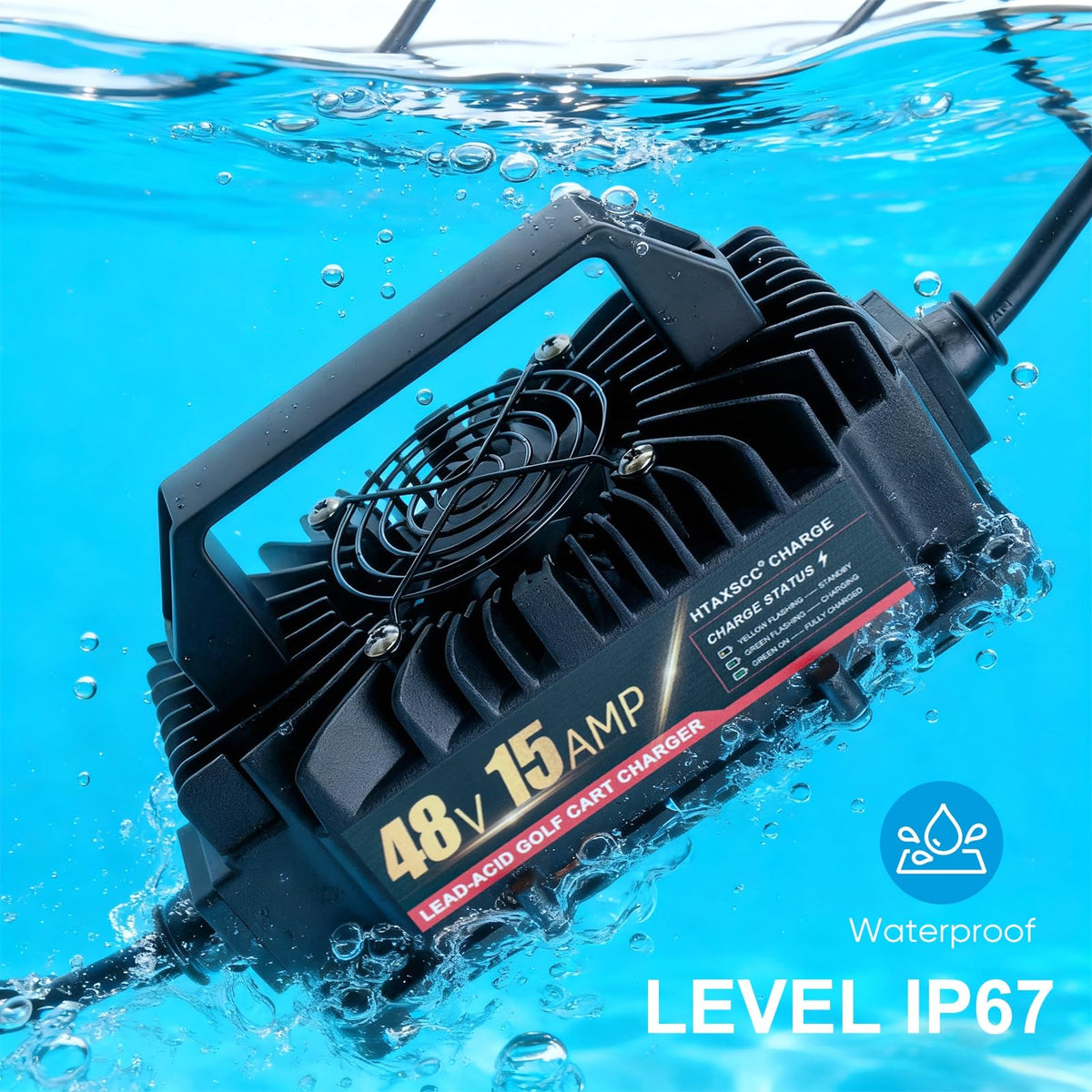 HTAXSCC die-cast aluminum housing close-up emphasizes durability.