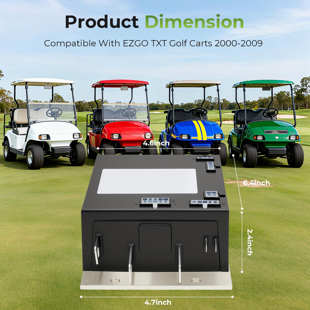 Label showing EZGO TXT PDS compatibility for quick reference by technicians.