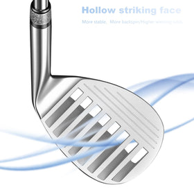 HUAEN Golf Pro wedge face closeup shows clean contact and spin control