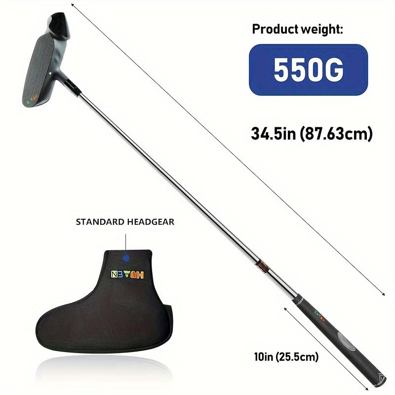 HUAEN balanced head design promotes smooth, steady puts across greens.