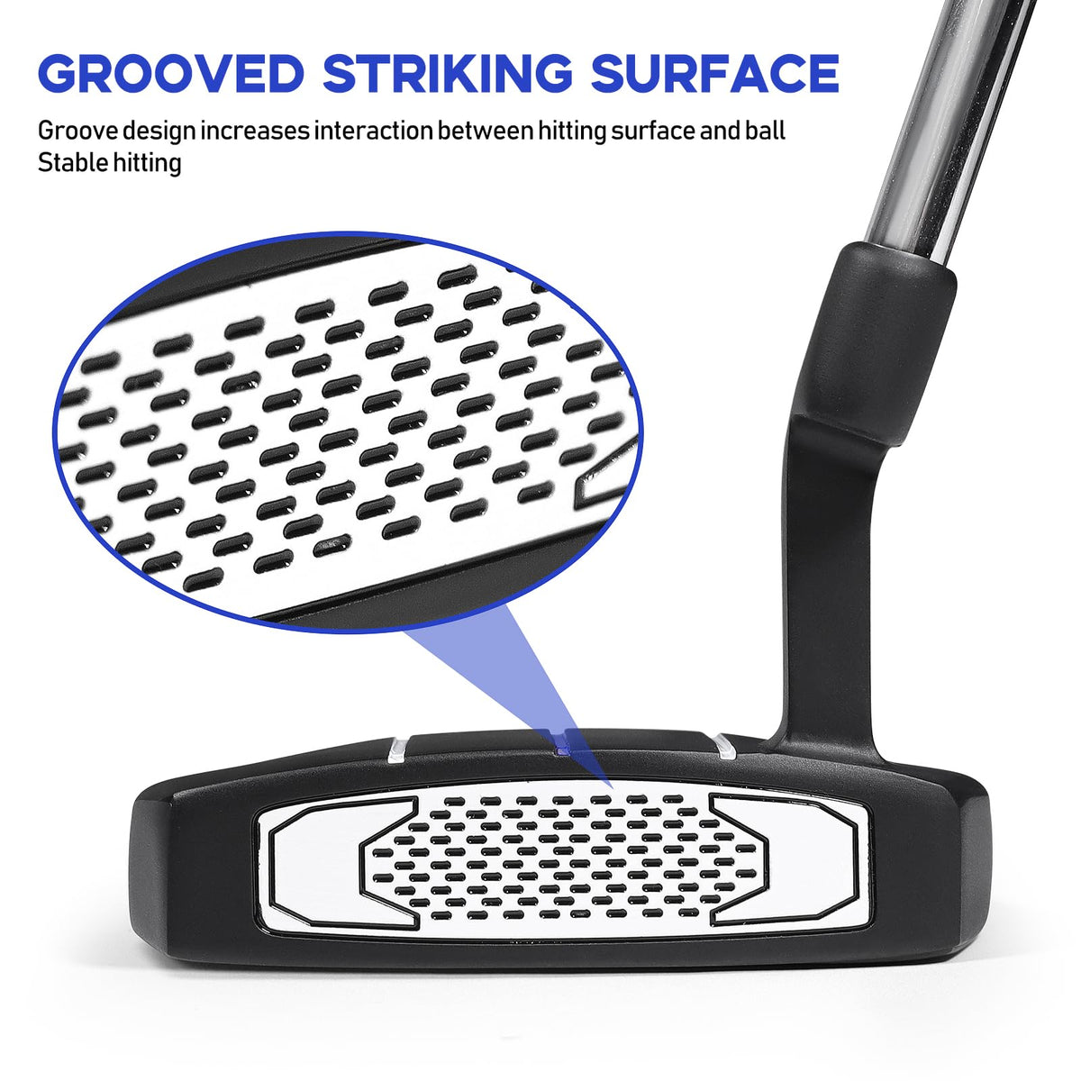 HUAEN putter offers a stable hold for confident setups.