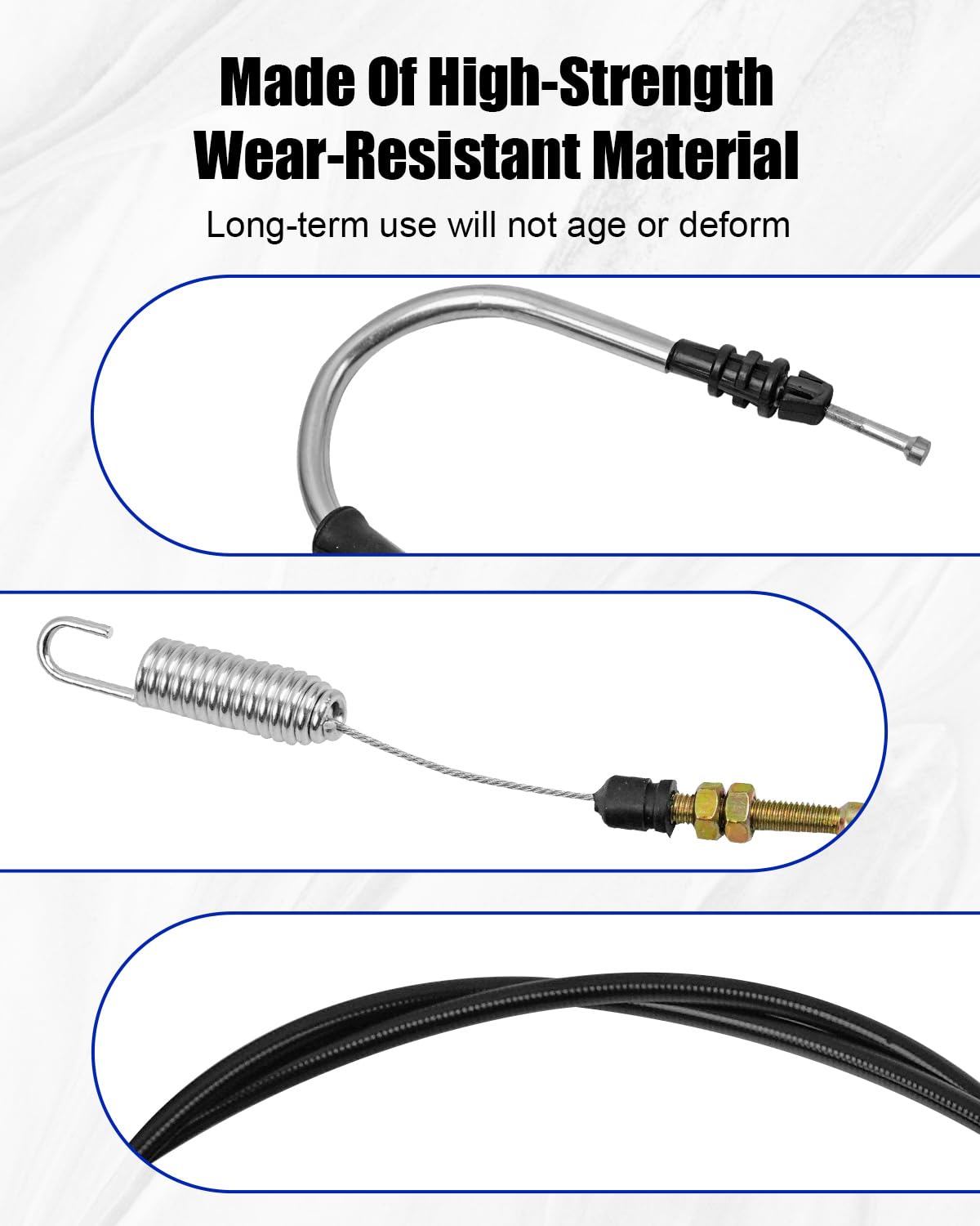 HUFEWU CBL-104 throttle cable close-up highlights durable materials.