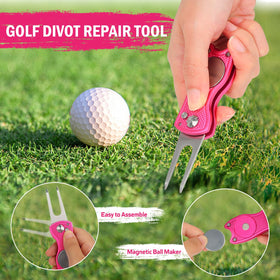 HUIJUTCHEN divot repair tool folds easily with magnetic marker