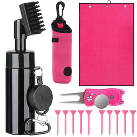 HUIJUTCHEN golf cleaning kit for women in pink case keeps gear tidy on the course