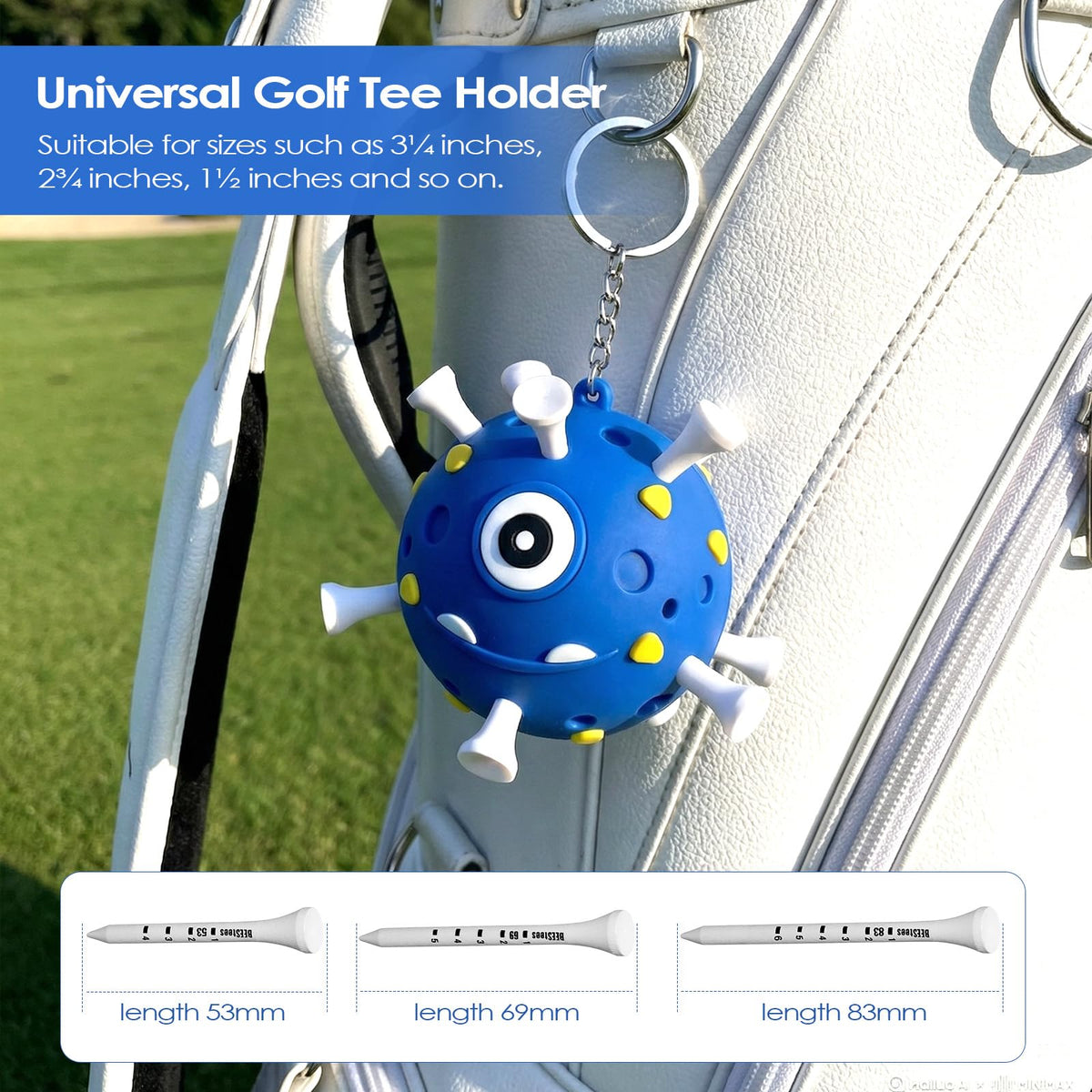 HUIJUTCHEN Golf Tee Holder with 18-tees capacity fits a full round.