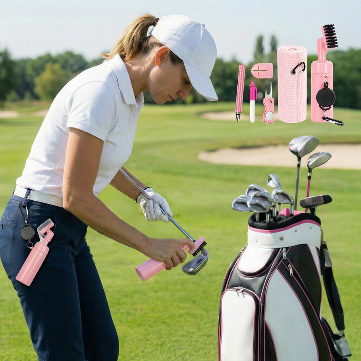 HUIJUTCHEN pink complete golf kit in a stylish carry case