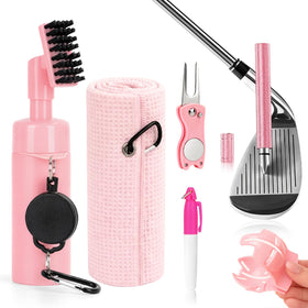 HUIJUTCHEN pink water-brush cleaning kit for on-course club cleaning