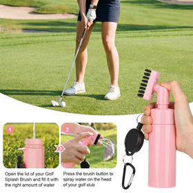 HUIJUTCHEN pink golf towel removes dirt gently from clubs