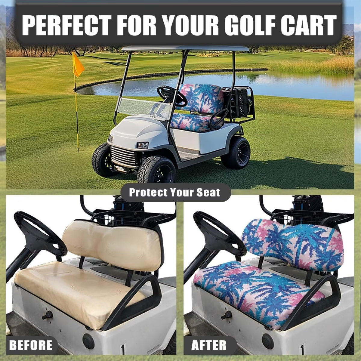 HUISEFOR sunflower pattern detail adds vibrant golf-course style