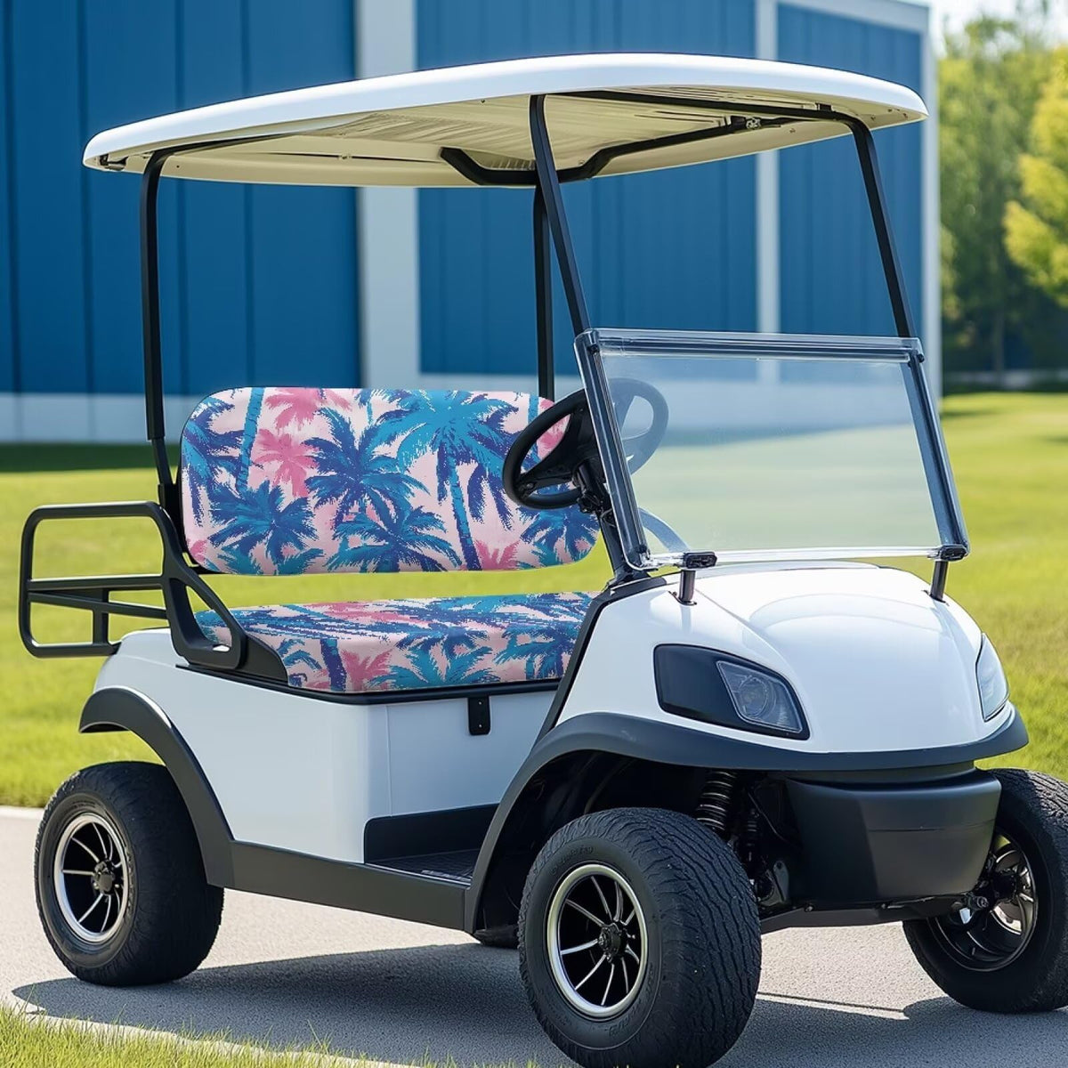 HUISEFOR sunflower rear seat cover protects two-seat golf carts during rounds