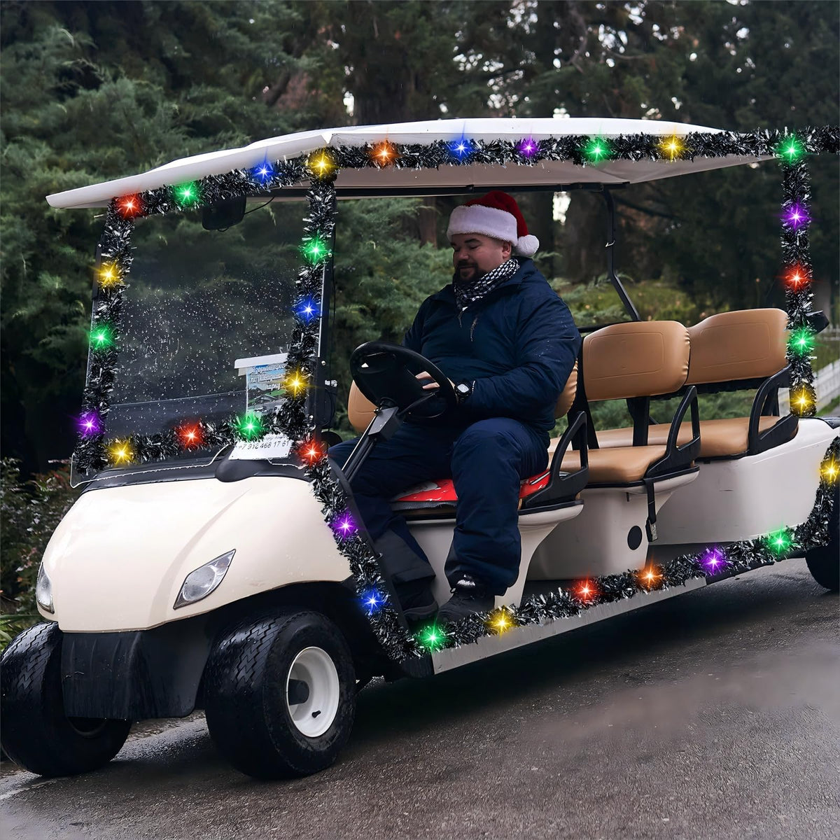 HunnmingRe Christmas golf cart decoration pack for a complete holiday look