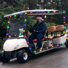 HunnmingRe Christmas golf cart decoration pack for a complete holiday look