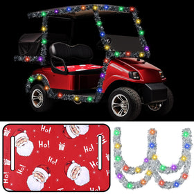 HunnmingRe Christmas golf cart seat cover in red for festive comfort and style