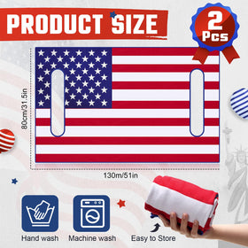 HunnmingRe flag golf cart seat cover pack shot emphasizing two-piece set.