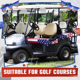 HunnmingRe flag golf cart seat cover size reference illustrating universal fit.
