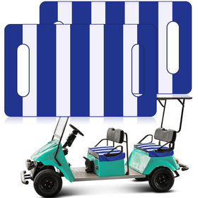 HunnmingRe golf cart seat cover in blue and white stripes protects seats during travel