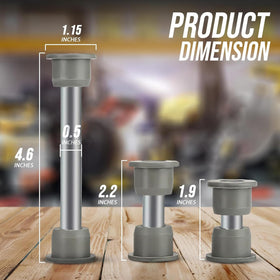 Huskey Precedent upper A-arm bushing close-up improves steering precision.