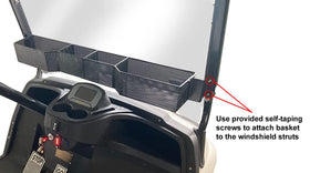 Huskey easy-install front basket fits I-CON models with included hardware