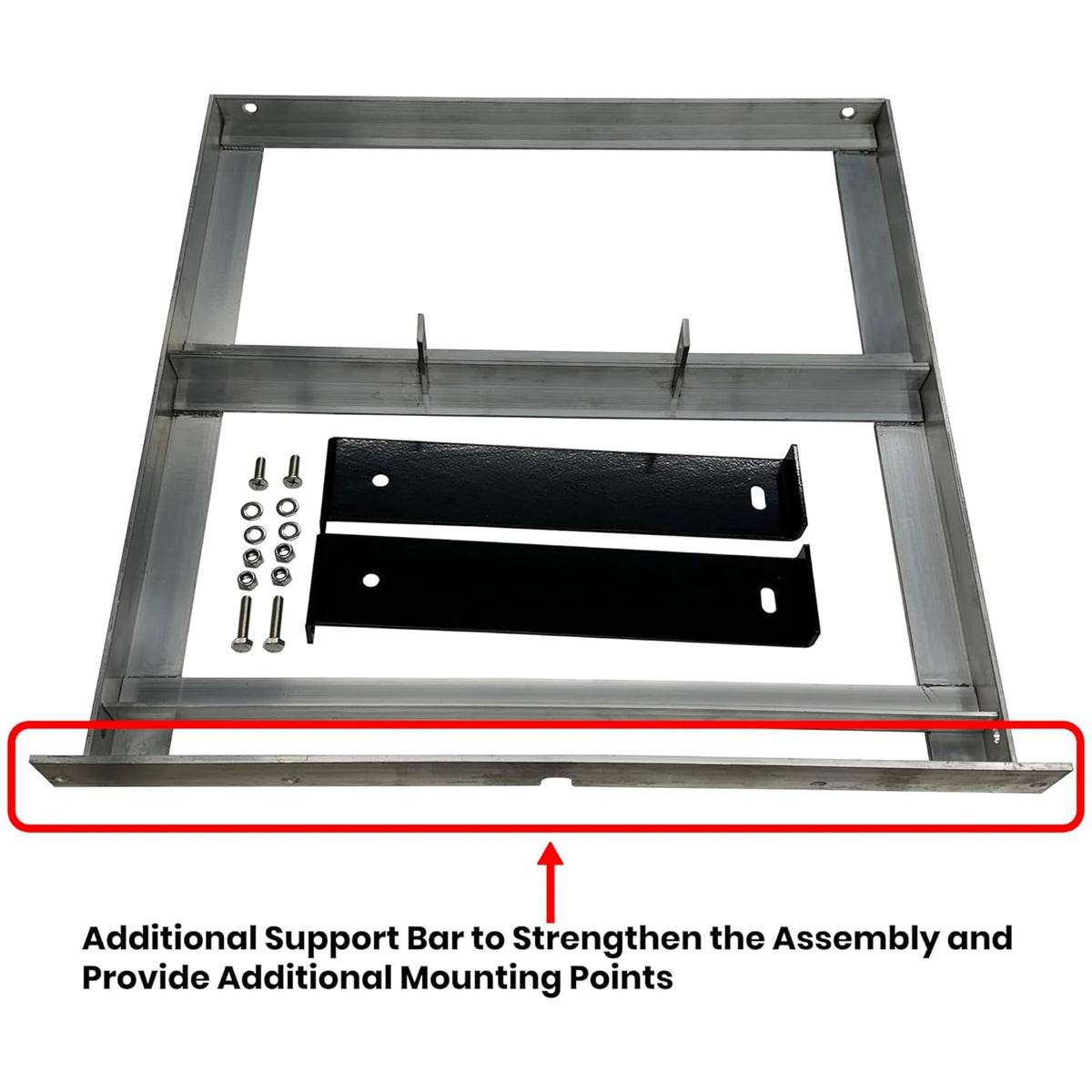 Huskey EZGO battery tray 304 stainless hardware close-up