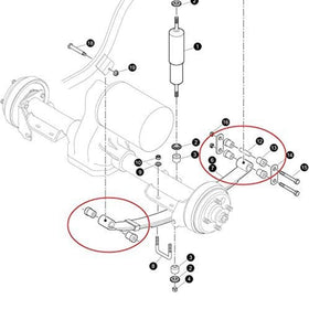 Huskey EZGO TXT rear leaf spring assembly in view
