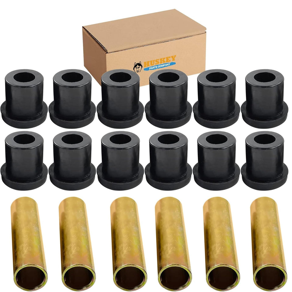 Huskey EZGO TXT rear leaf spring bushing kit with 6 sleeves and 12 bushings for smoother ride