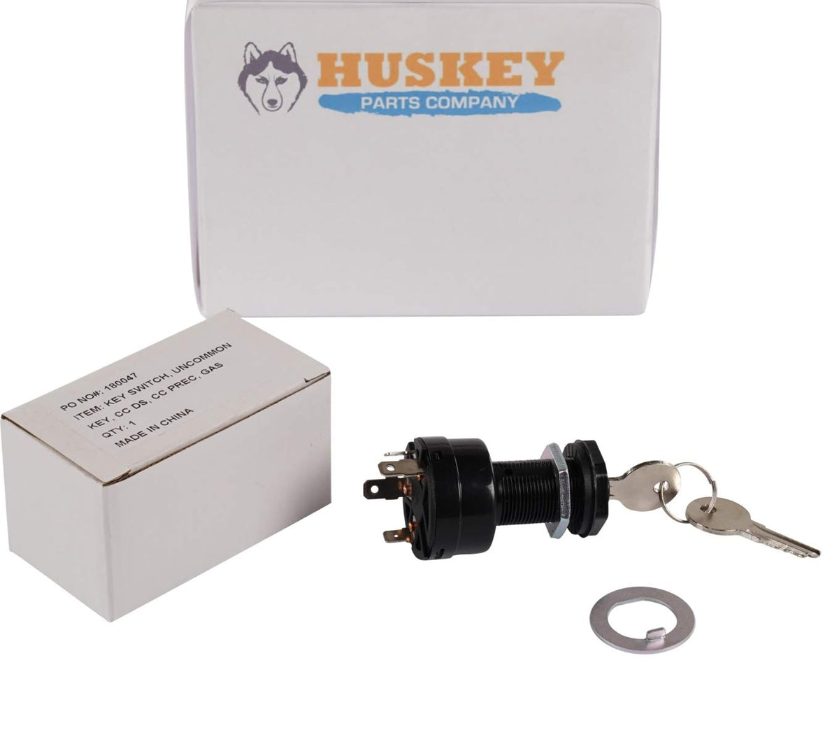 Huskey Parts ignition switch front view highlights secure Club Car system