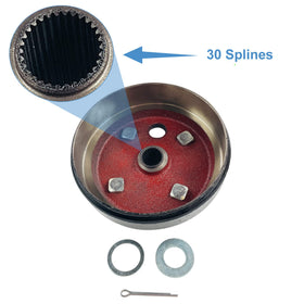 Huskey Parts Co brake hub drum 4-bolt pattern provides secure mounting for reliable braking.