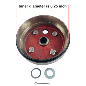 Huskey Parts Co brake hub drum fine spline ensures smooth operation on compatible EZGO models.