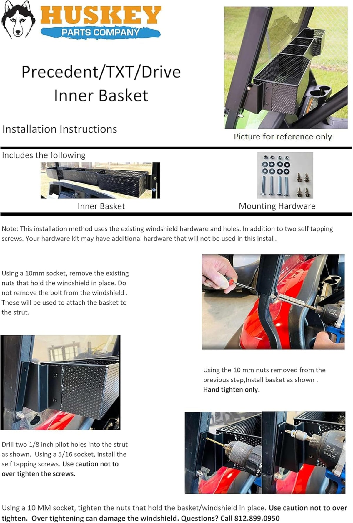 Huskey Parts Company compact front basket design improves space and visibility.